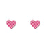 Midipinkcheckerboardheartstuds
