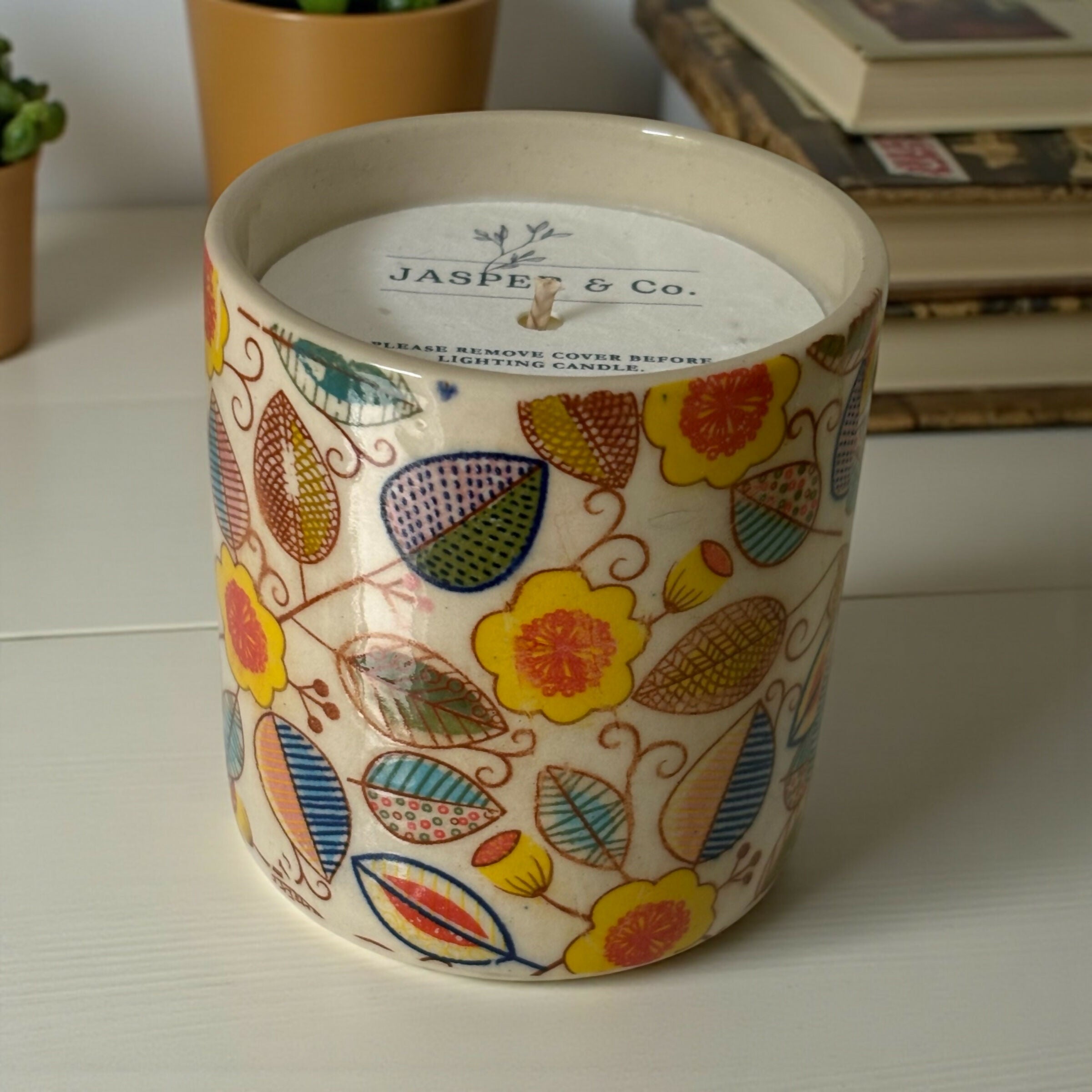 Autumn Leaf Stoneware Essential Oil Candle