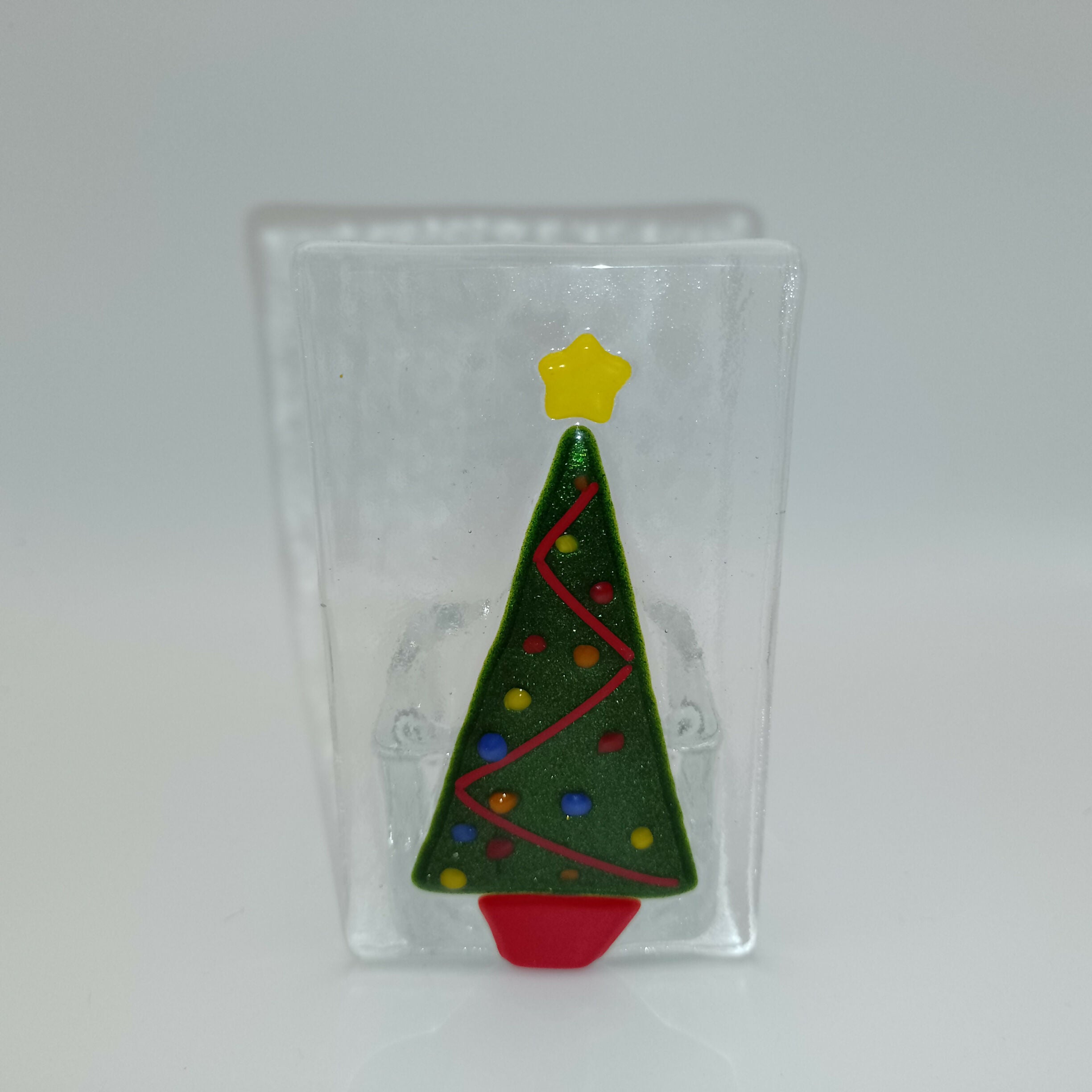 Fused Glass Christmas Tree Tealight