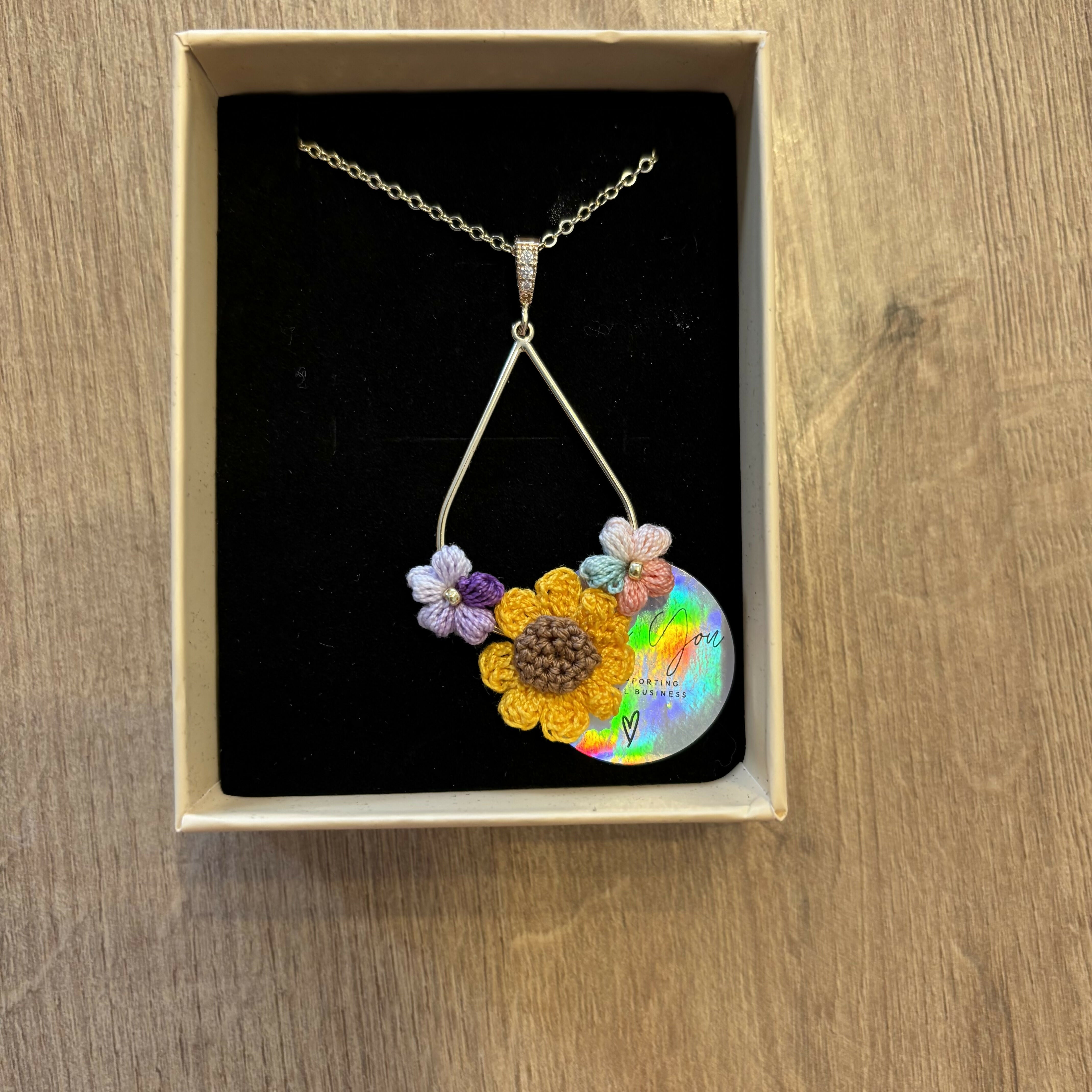 Micro Crochet Flower Necklace