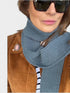 PURE MERINO WOOL , REGULAR LENGTH , UNISEX, SKINNY SCARF, SLATE-BLUE COLOUR