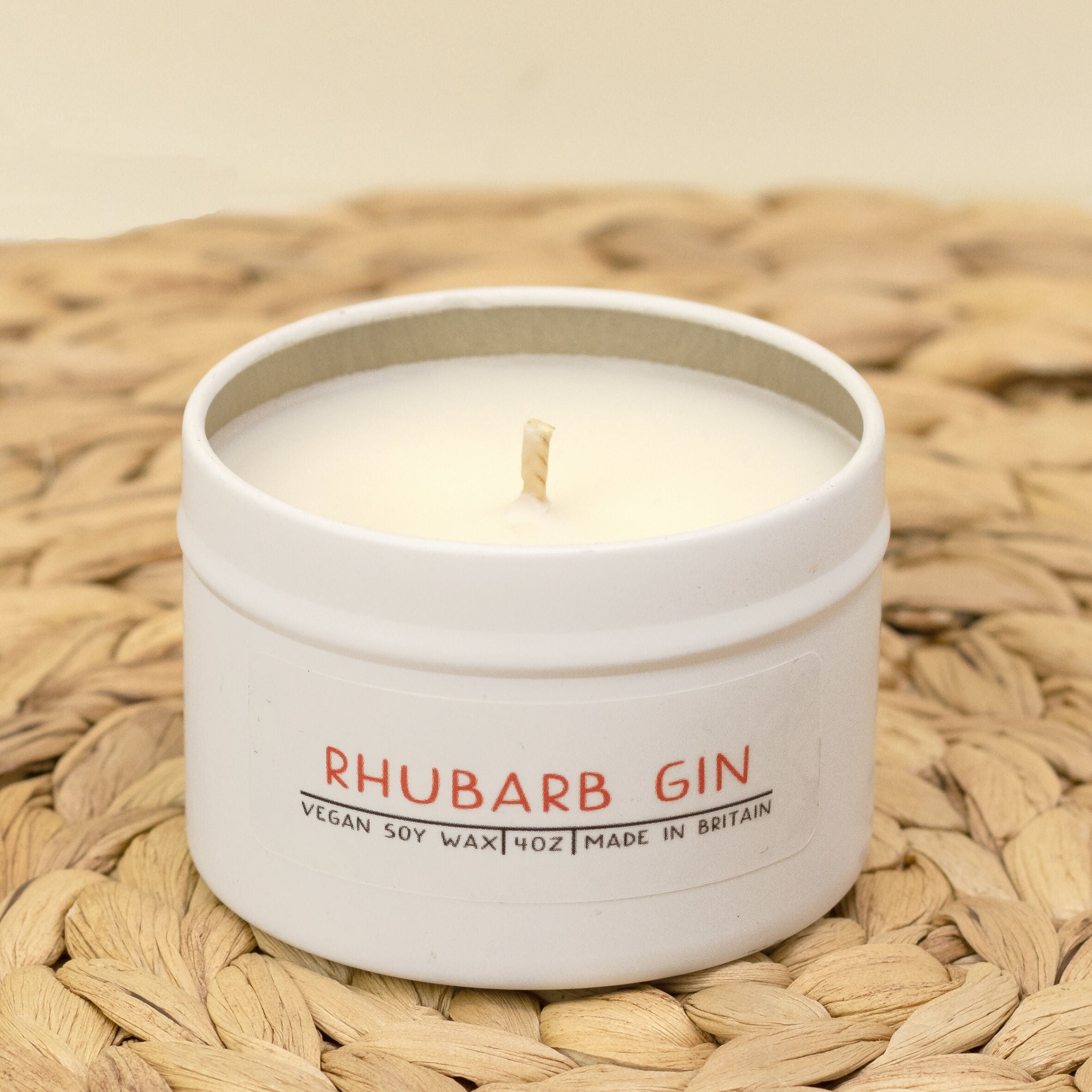 Rhubarb Gin Soy Wax Mini Tin Candle