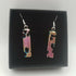 Gold, Pink and Black Dichroic Earrings