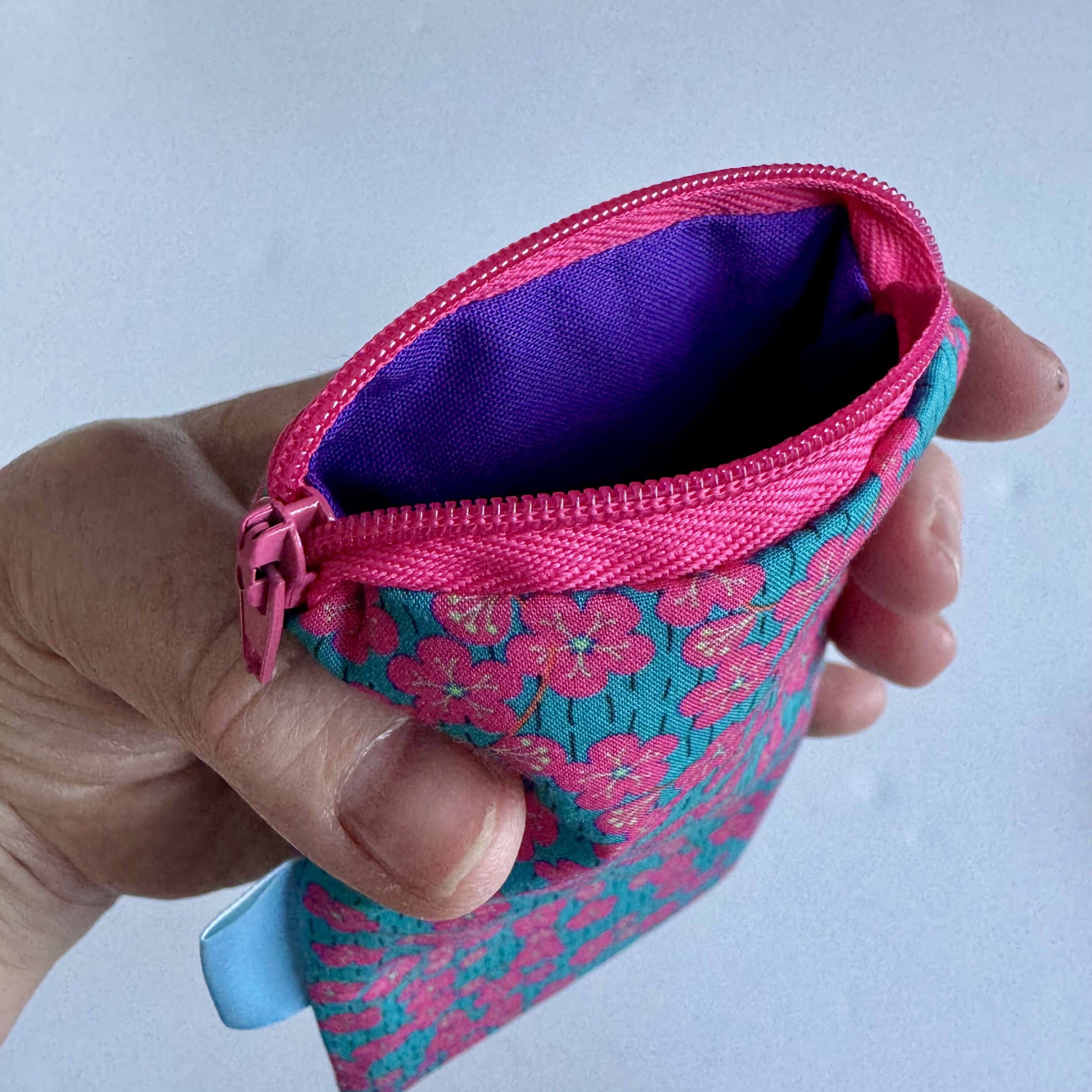 Glasses Case - Teal and Pink Floral