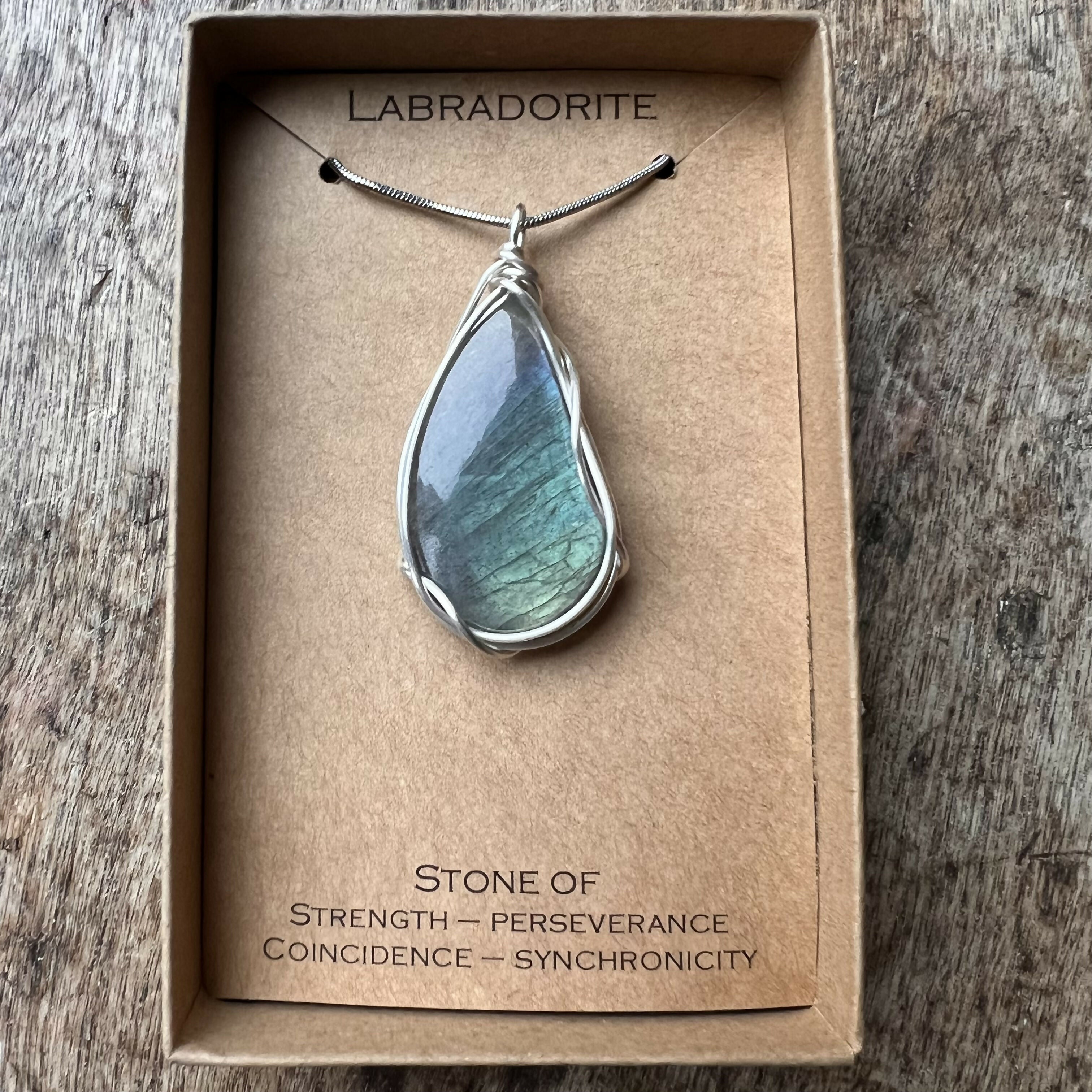 Labradorite Wire Wrapped Pendant