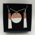 Circle Half Copper Half White Enamel Pendant and Earring Set
