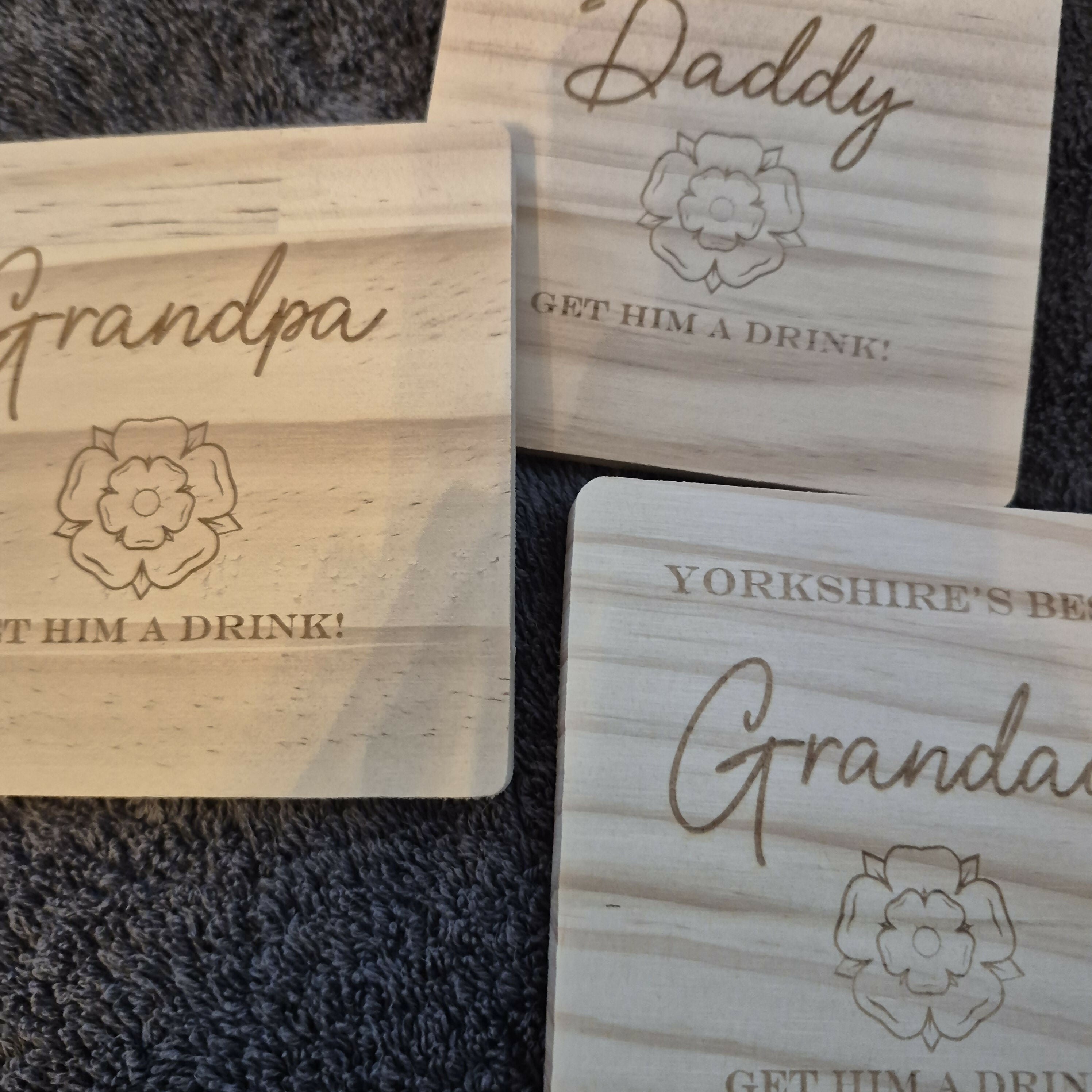 Wooden Yorkshire Rose Coaster - Yorkshires Best