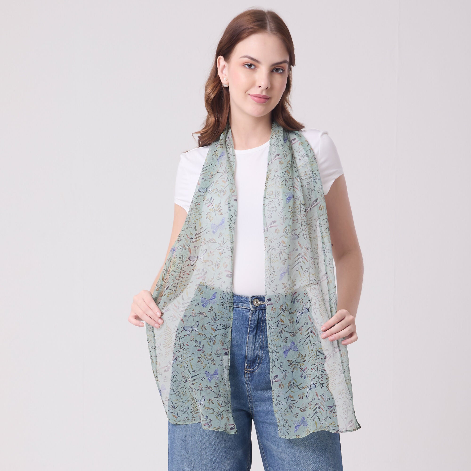 Long Chiffon Silk Scarf - Various Designs