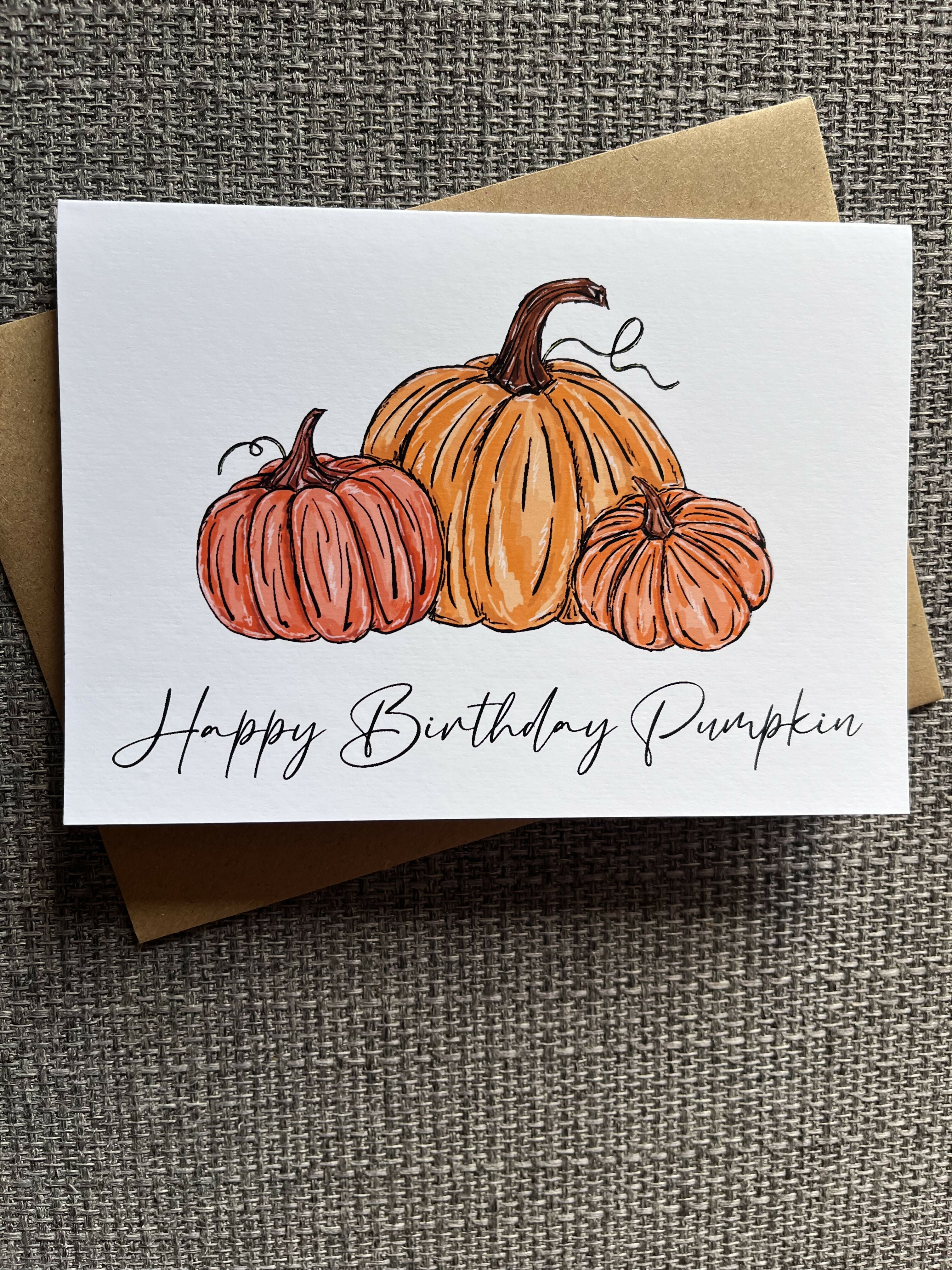 Happy Birthday Pumpkin Greetings Card