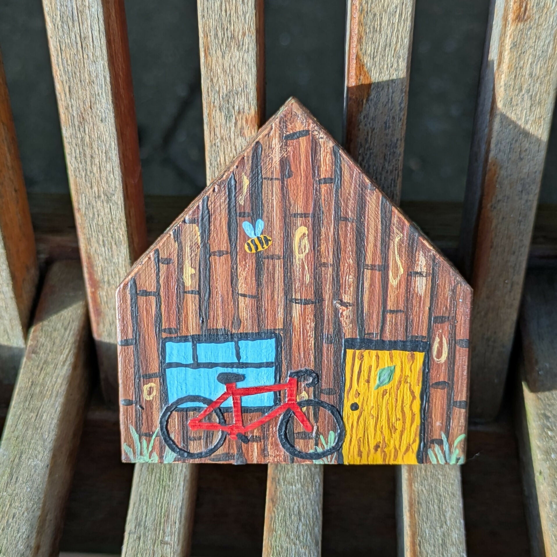 Painted Wooden House - Small Log Cabin