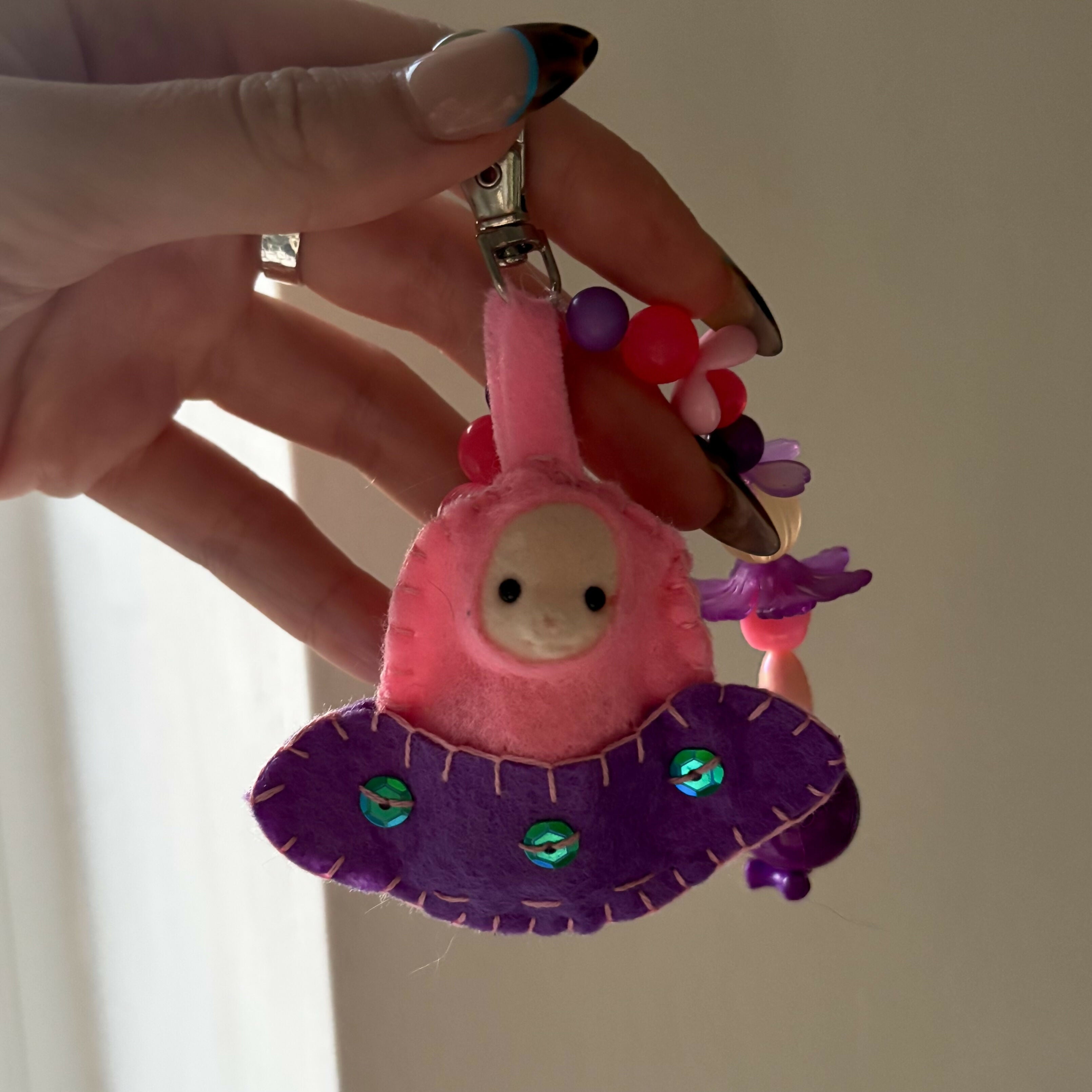 UFO felt Keyring