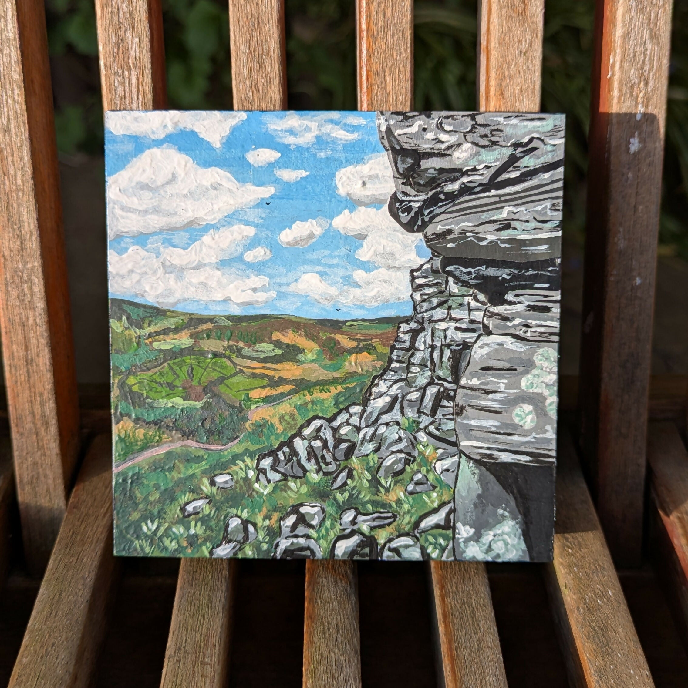 Stanage Edge - Mixed Media Mini Panel