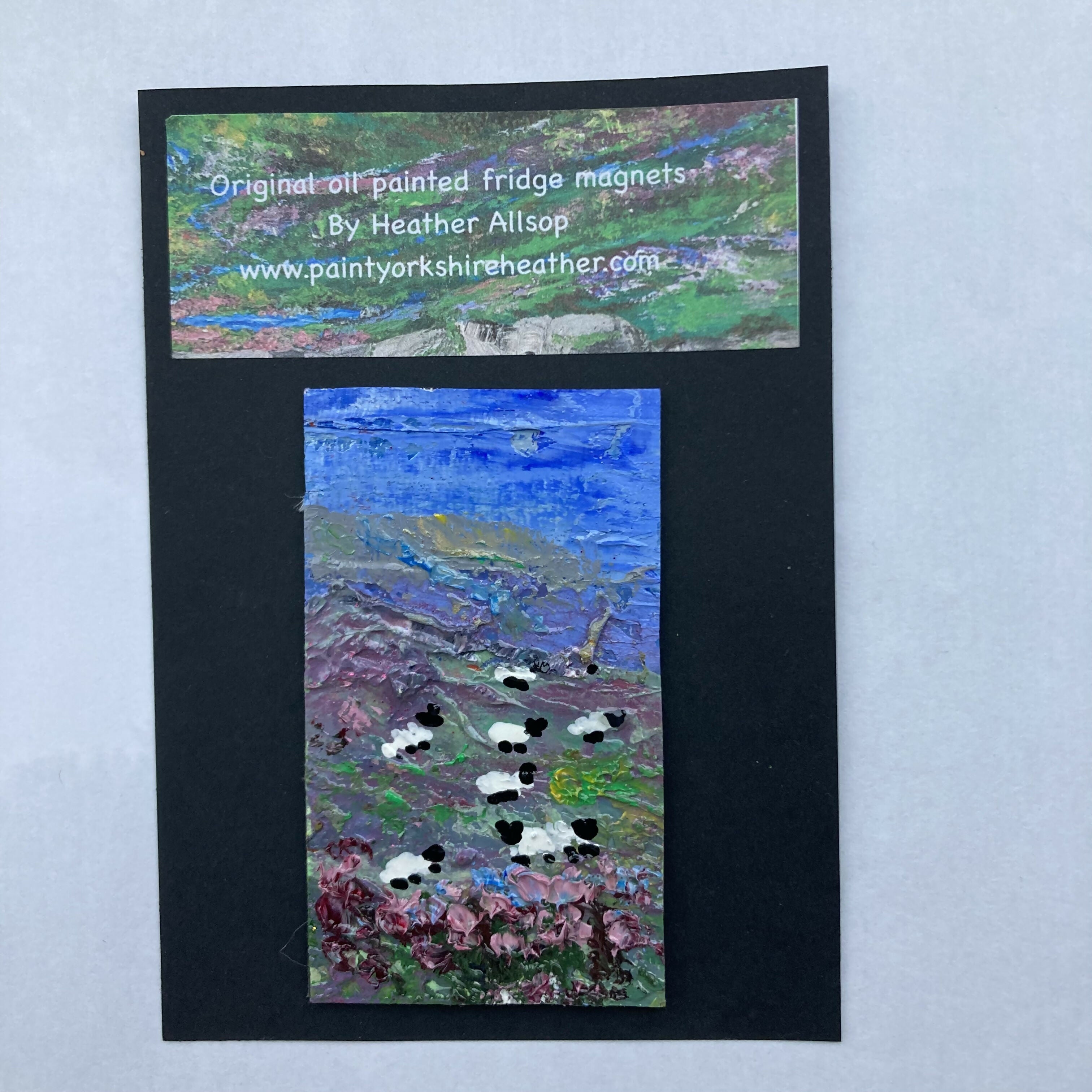 Sheep In Heather Oil Painting Canvas Fridge Magnet