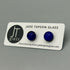 Cobalt Blue Dichroic Fused Glass Sterling Silver Stud Earrings - Handmade by Jade Tapson Glass.