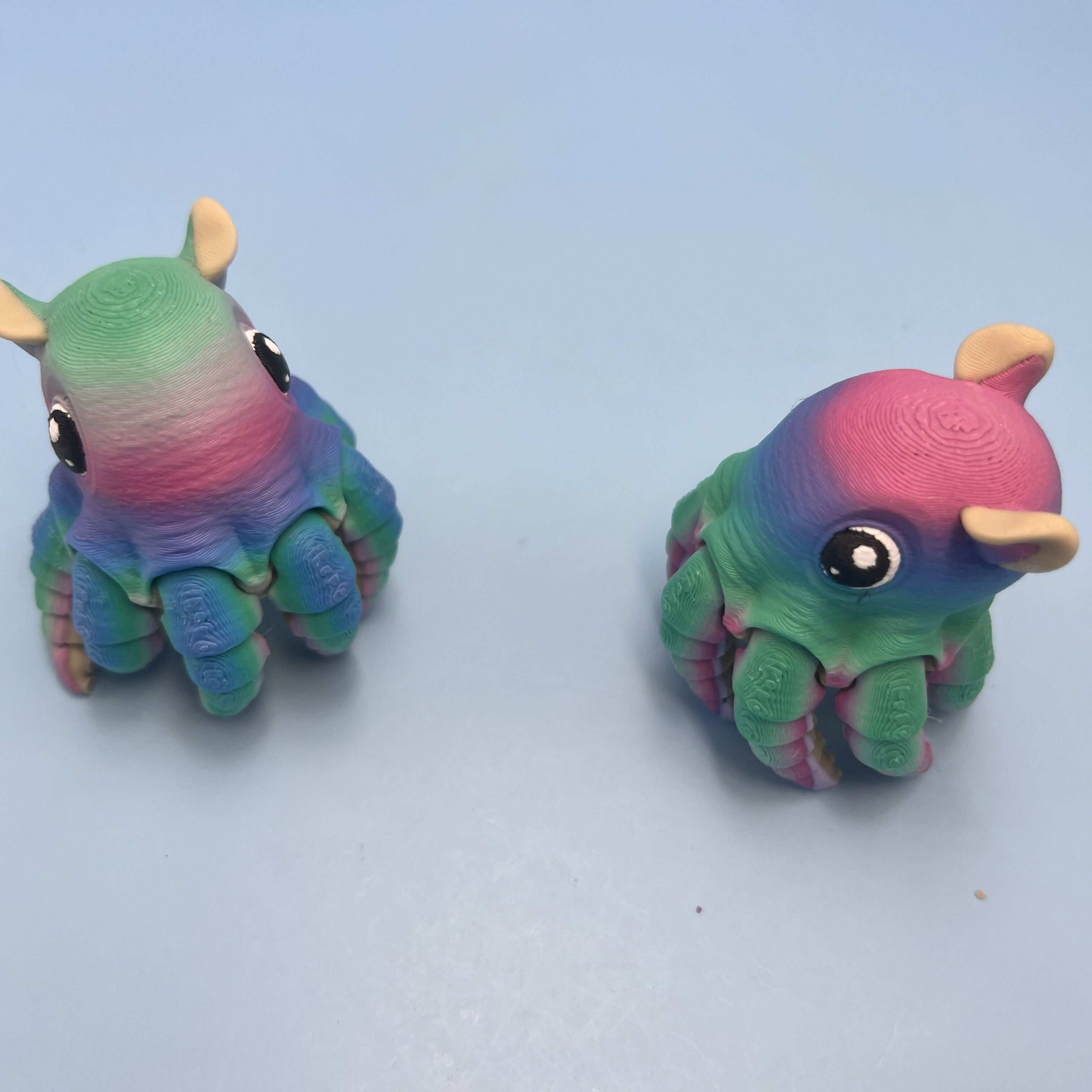 3D Printed MEDIUM: Articulated Sensory Fidget Animals friends Flapjack (Purple/Blue/Teal Spectrum) (Orange) (Green/Blue/Peach) 9cm
