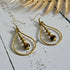 Tiger's Eye Raindrop Earrings; Gold Brass Wire Teardrop Crystal Boho Earrings