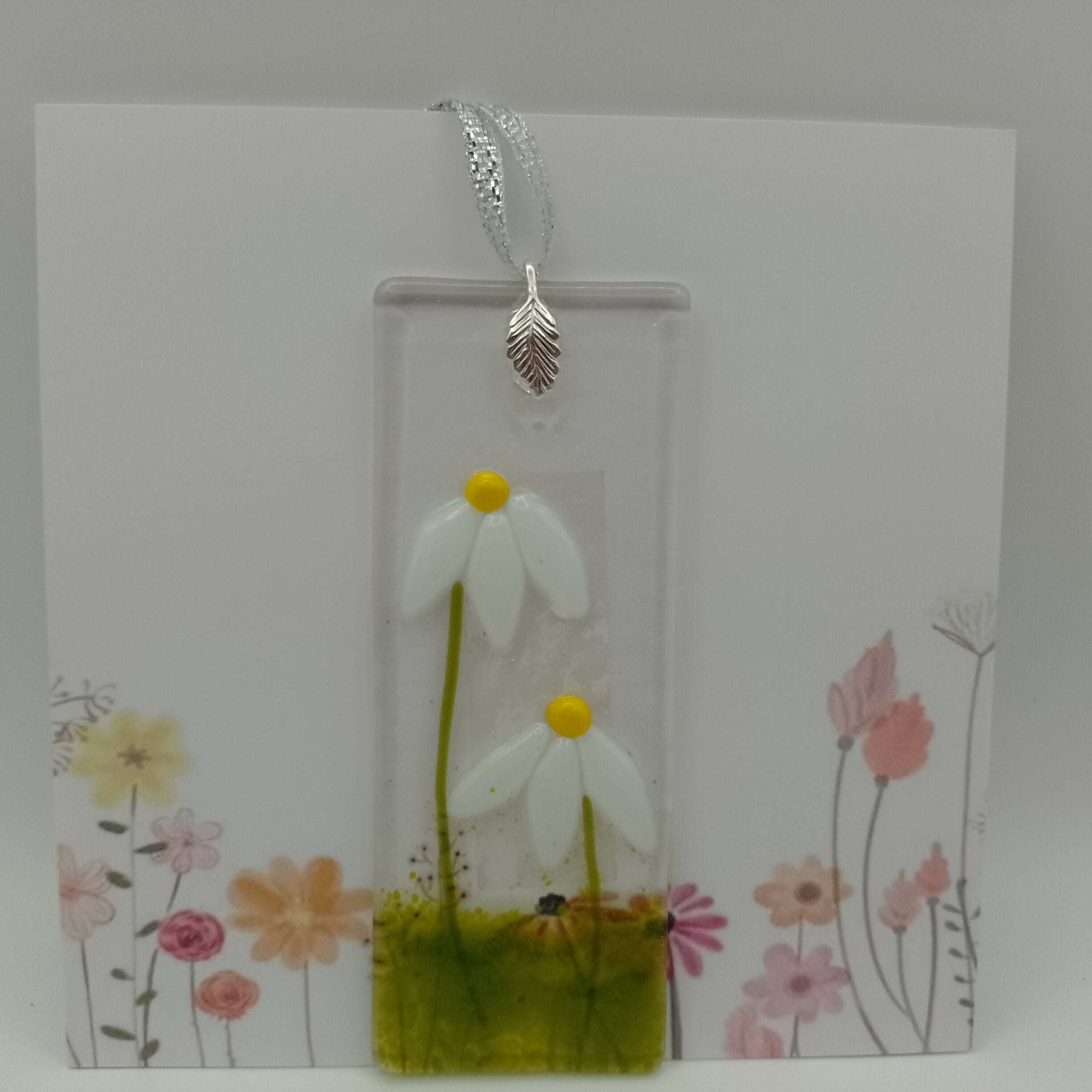 Fused Glass Flower Card