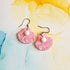 Handmade Pink Seashells And Pearls Resin Earrings