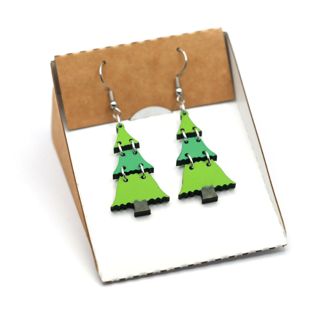 Christmas Tree Dangle Earrings
