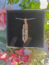 Rhodonite Wire Wrapped Crystal Point Necklace on Sterling Silver Chain