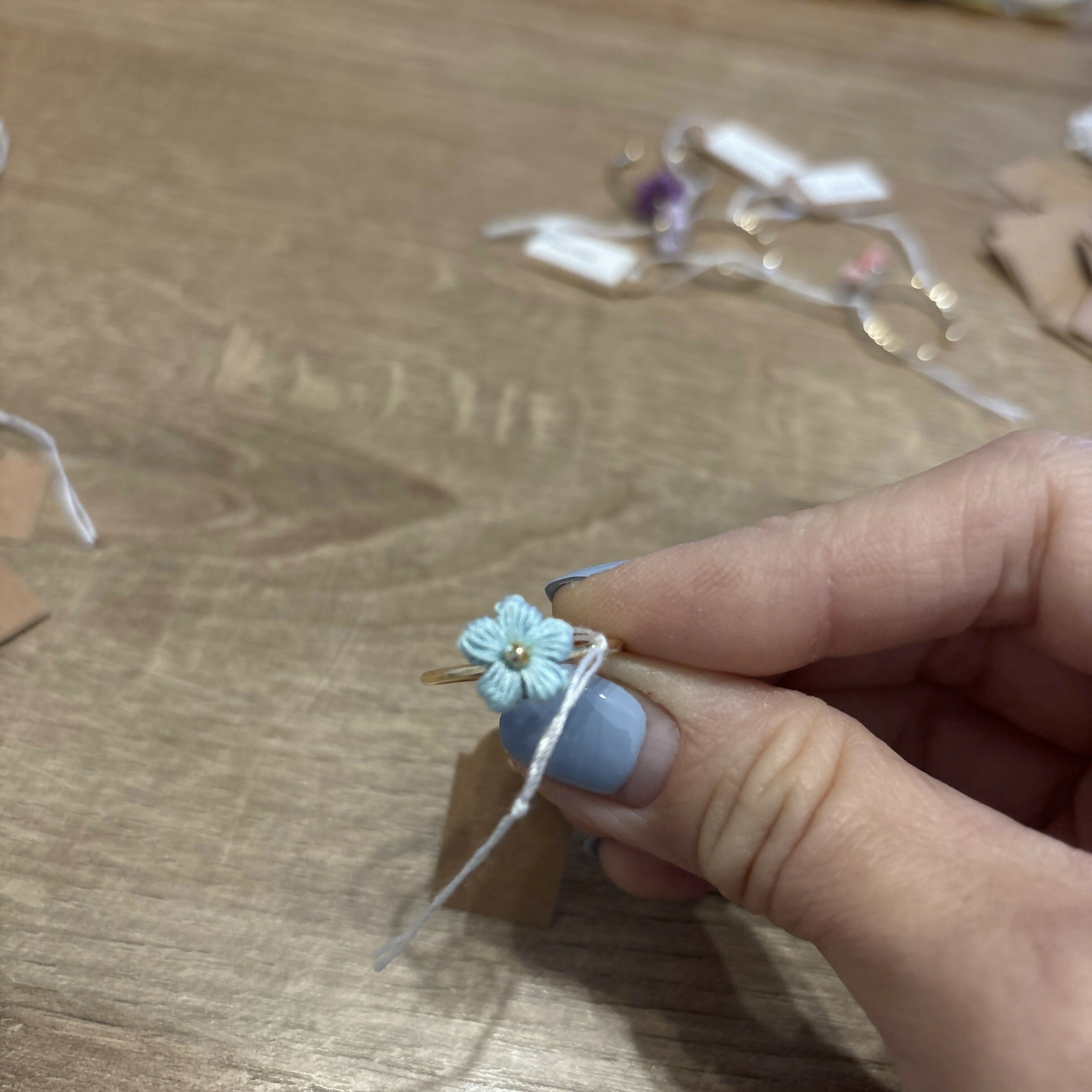 Micro Crochet Flower Rings