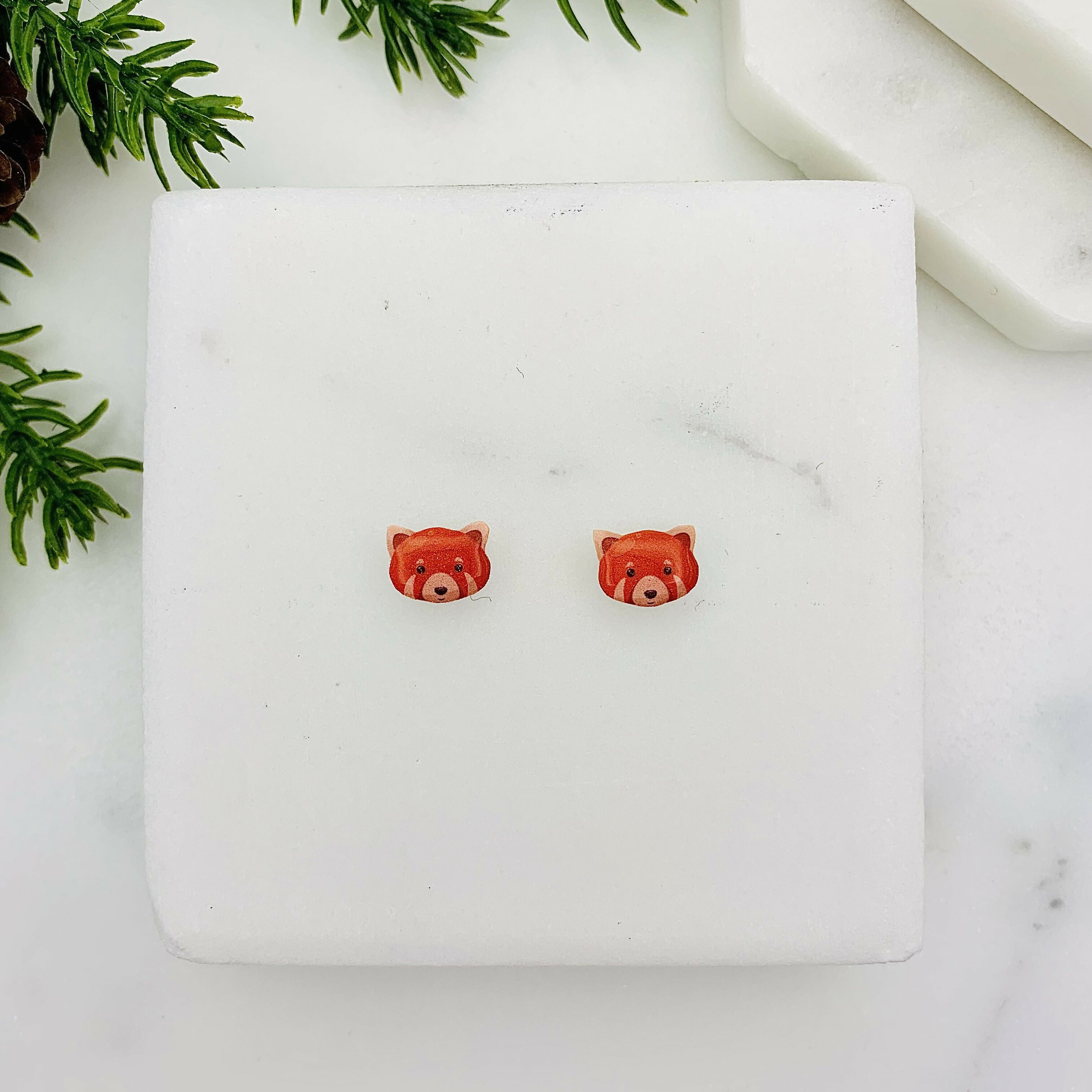 Red Panda Stud Earrings