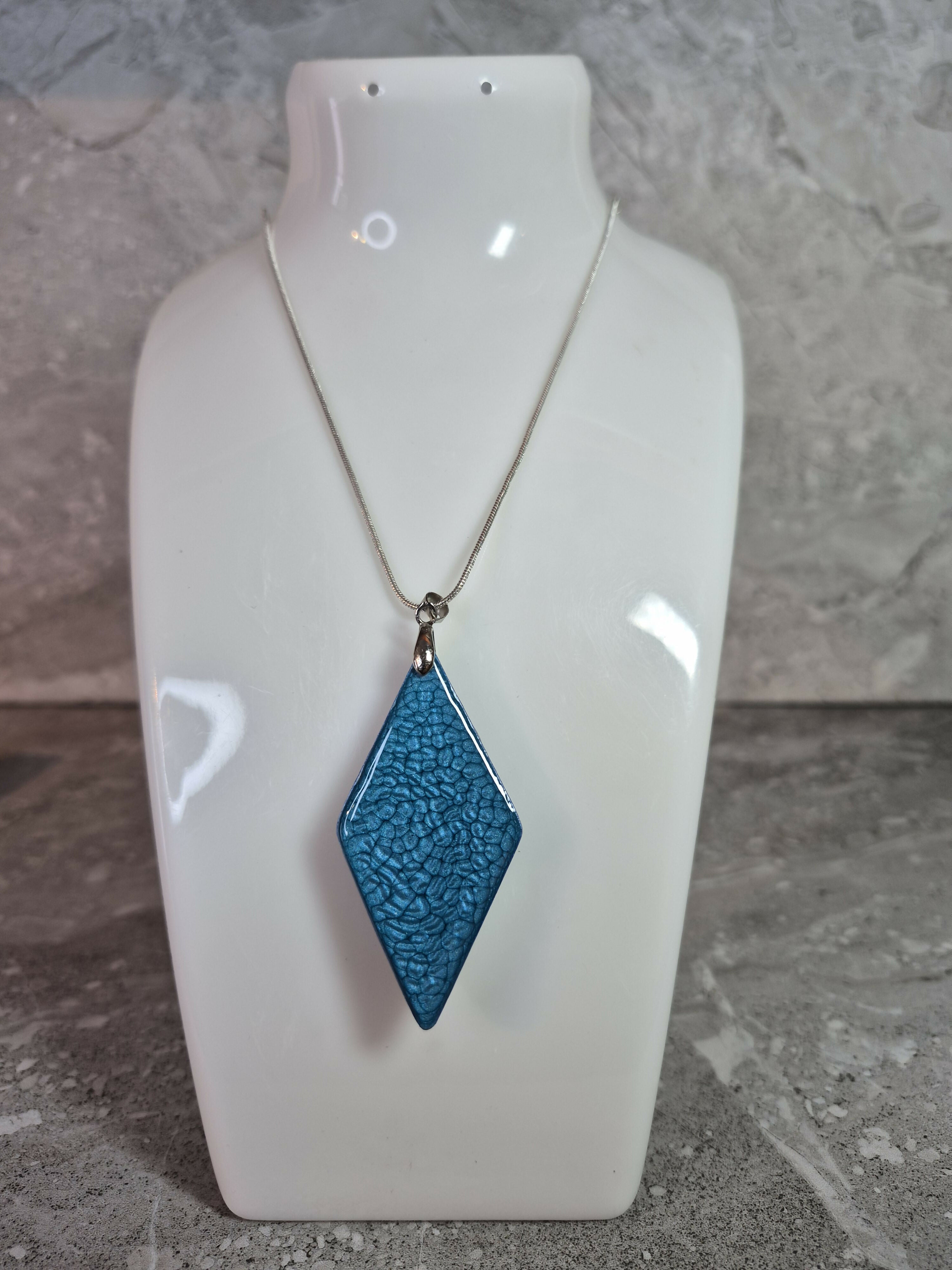 Unique Double Sided, Hand Crafted, Geometric Diamond Pendant
