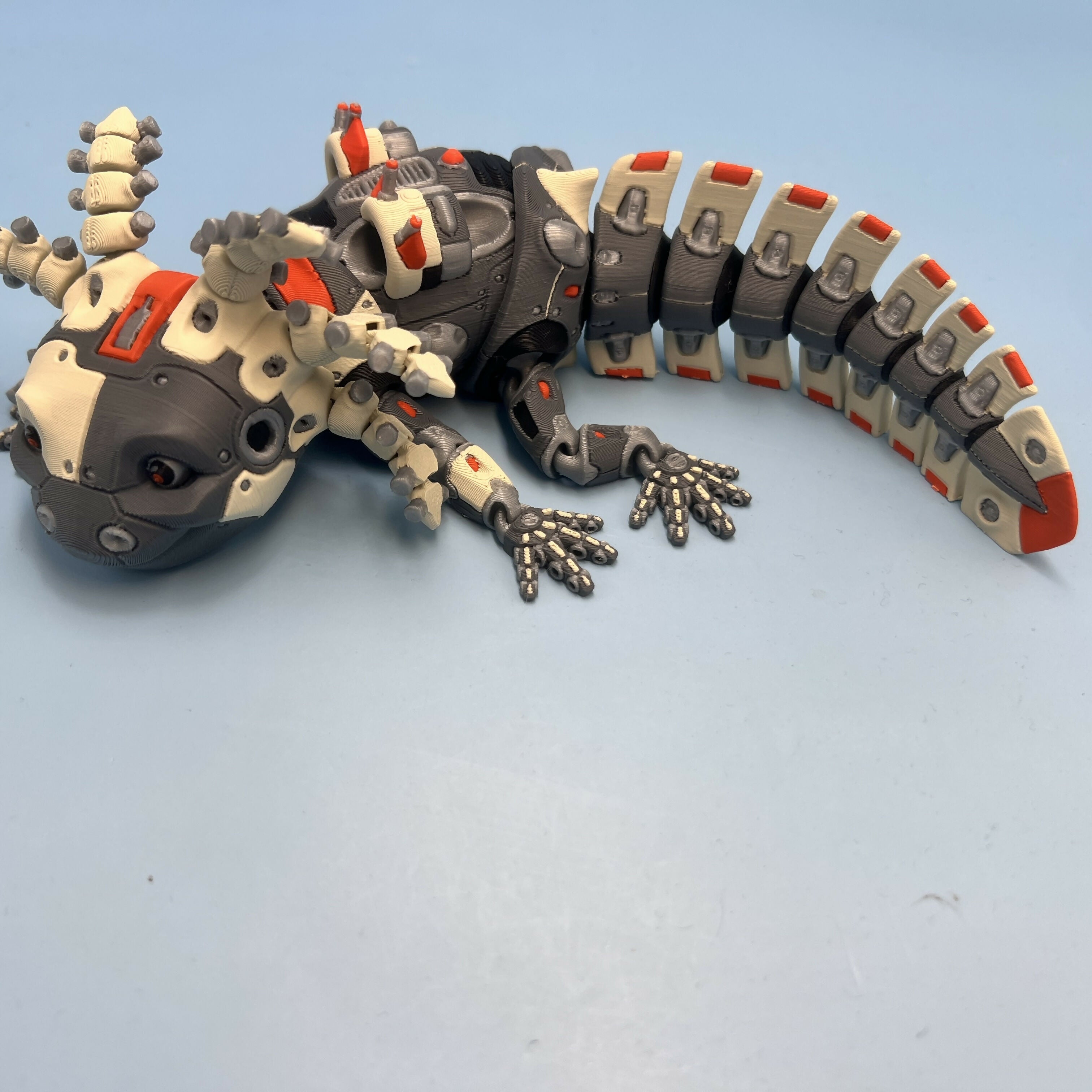 3D Printed LARGE: Articulated Sensory Fidget Animals friend Robot Axolotl 25cm