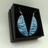 Pale and Dark Blue Striped Enamel Semi Circle Earrings