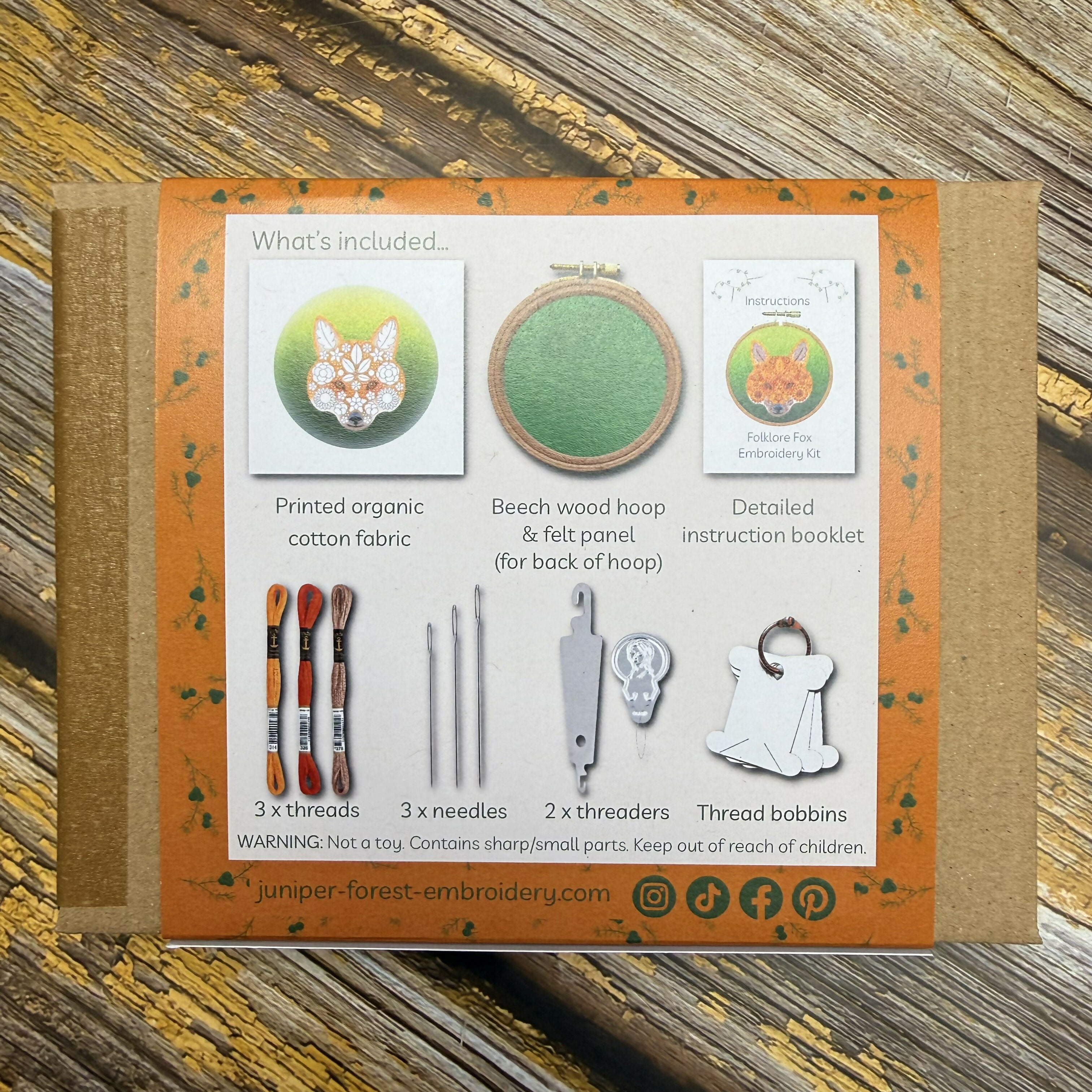 Folklore Fox Embroidery Kit