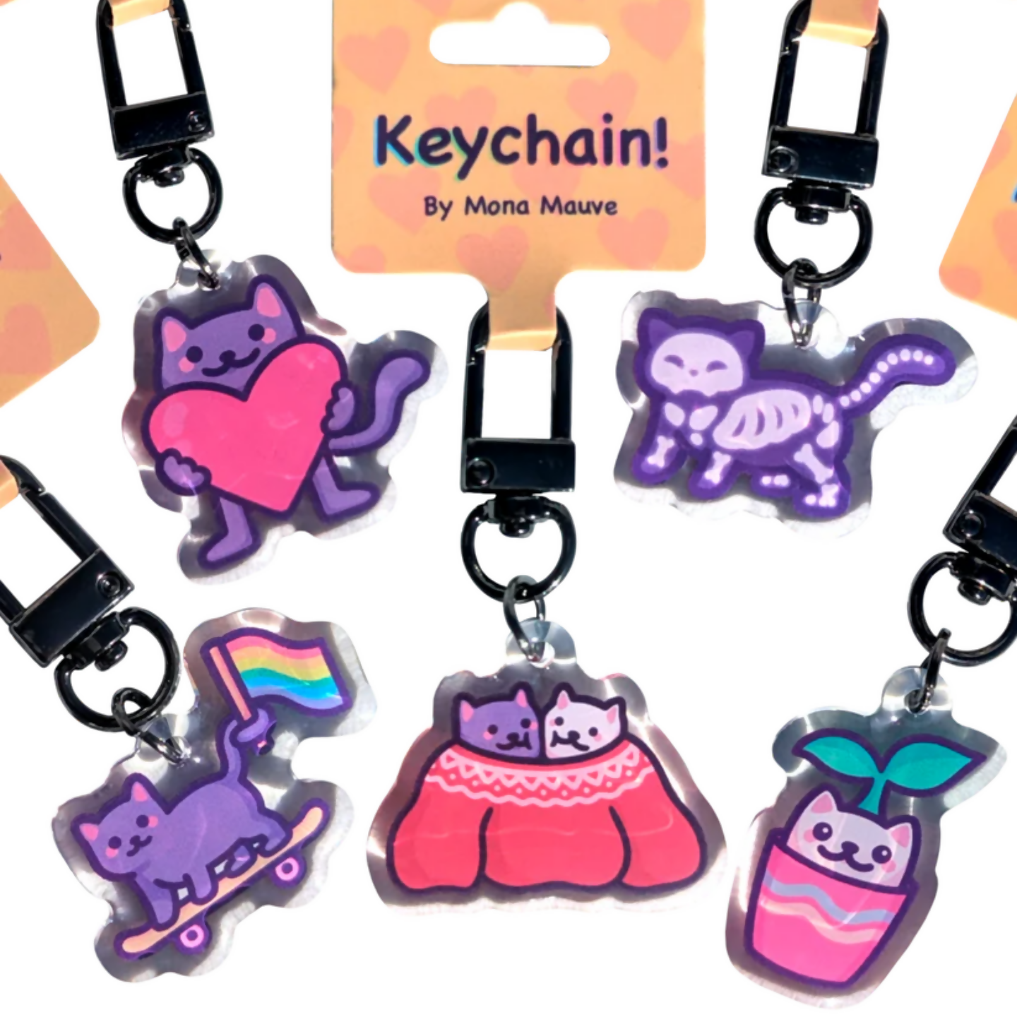 Epoxy Cat Keychain | Cute Cat Bag Charm | Multiple Designs