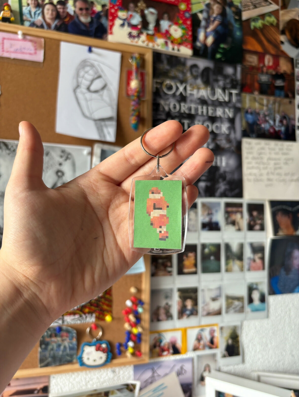 Pixel Clown Fish Keyring