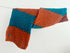 LONG COSY CHUNKY STRIPY SCARF - ORANGE & RAINFOREST BLUE