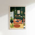 Plant Lover Art Print, Cosy Living Room Illustration (A3)