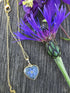 Pressed forget me not pendant necklace