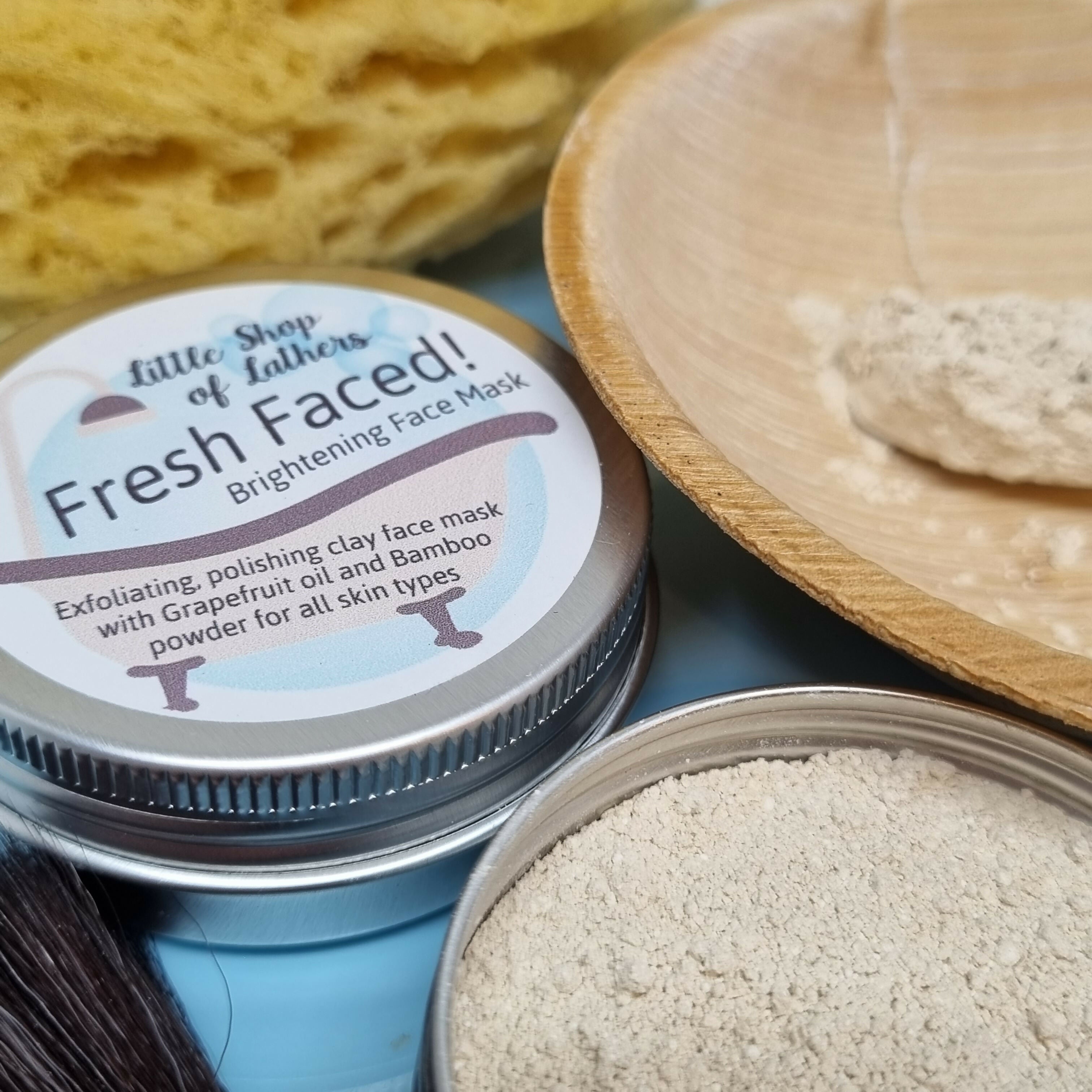 French Clay Exfoliating Essential Oil Face Mask - Brightening - Grapefruit and Bamboo Powder