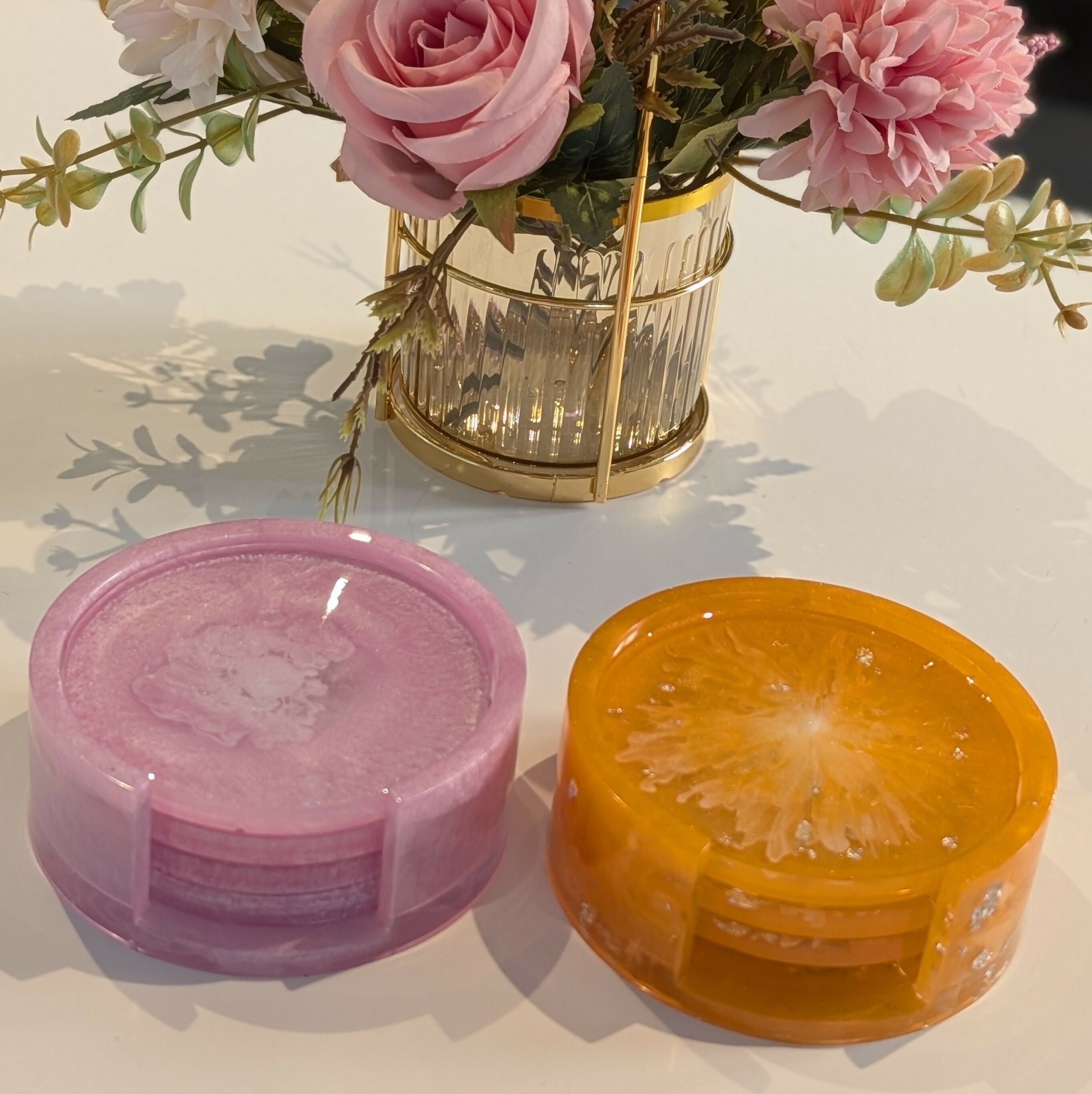 HANDMADE COASTERS WITH HOLDER SET