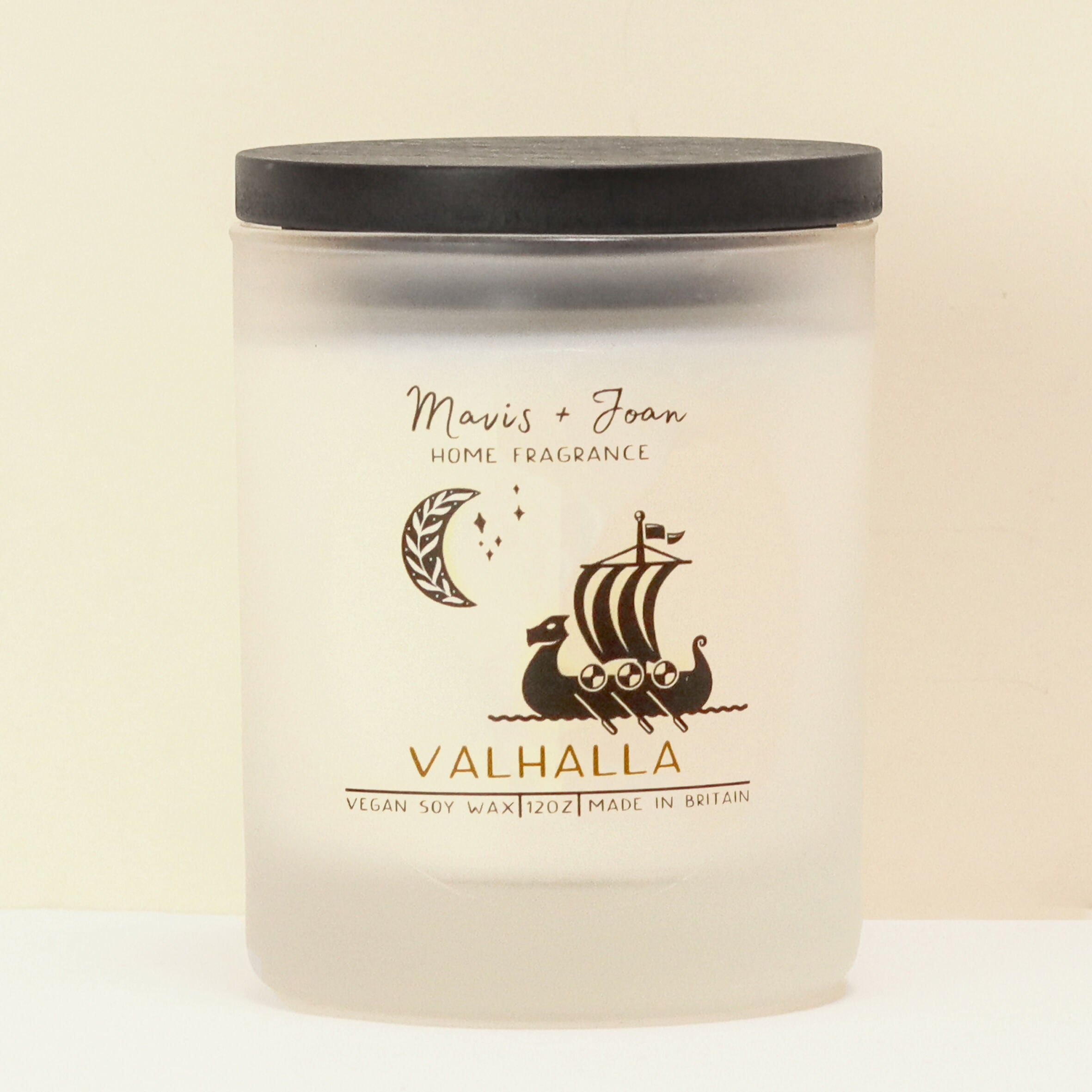 Valhalla Soy Wax Candle In A Frosted Glass Jar