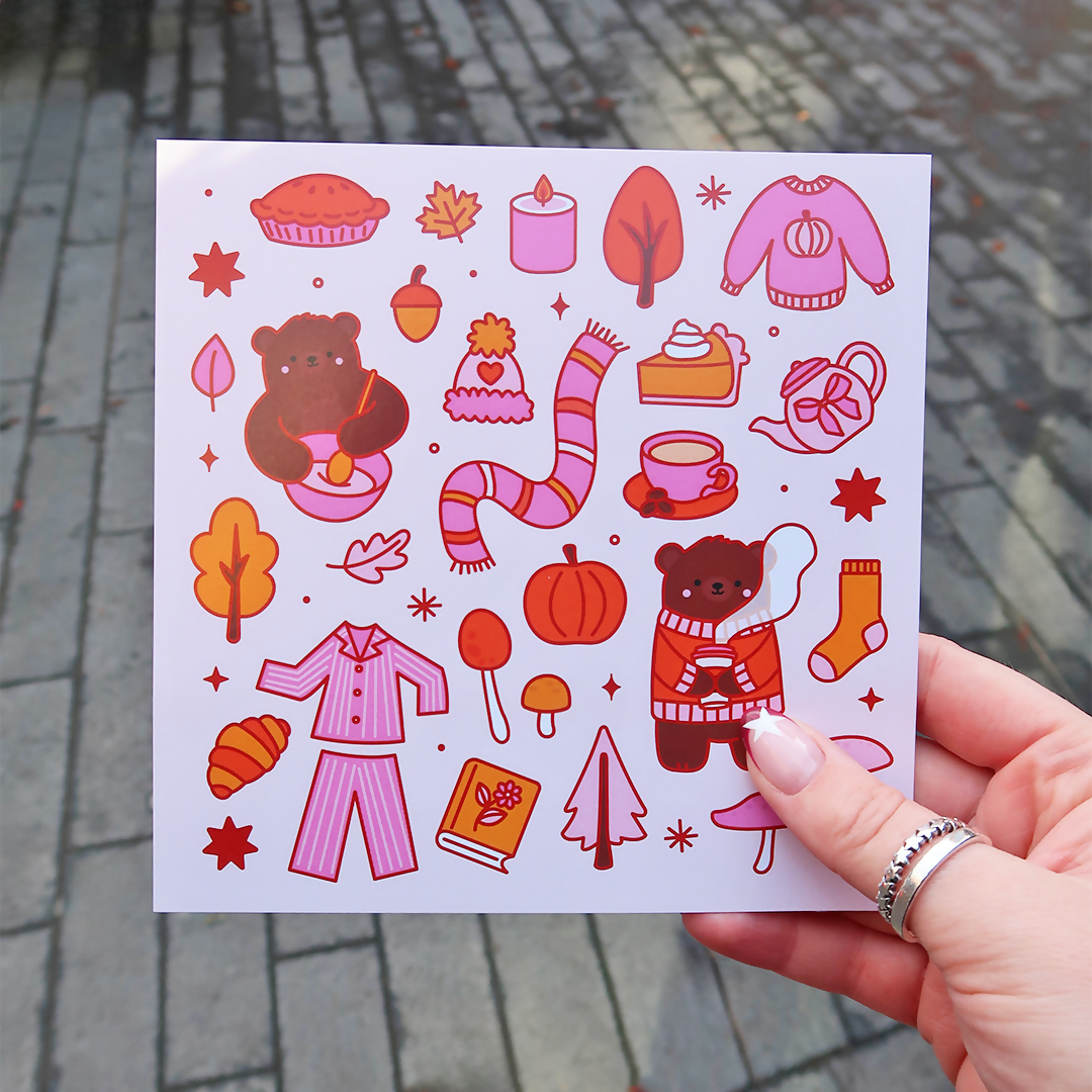 Autumn Pattern 6 Inch Art Print