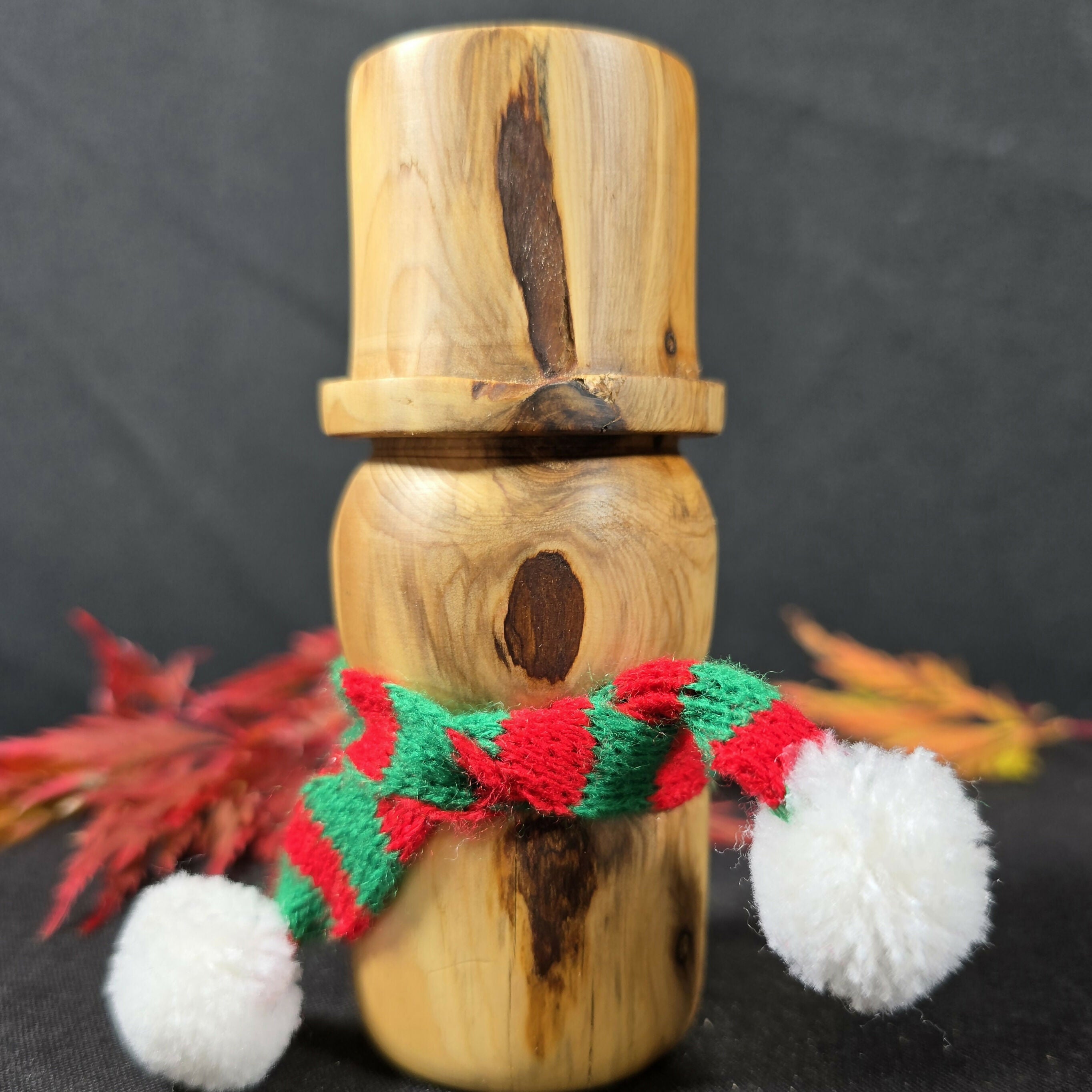 Hand Turned Yew Snowman
