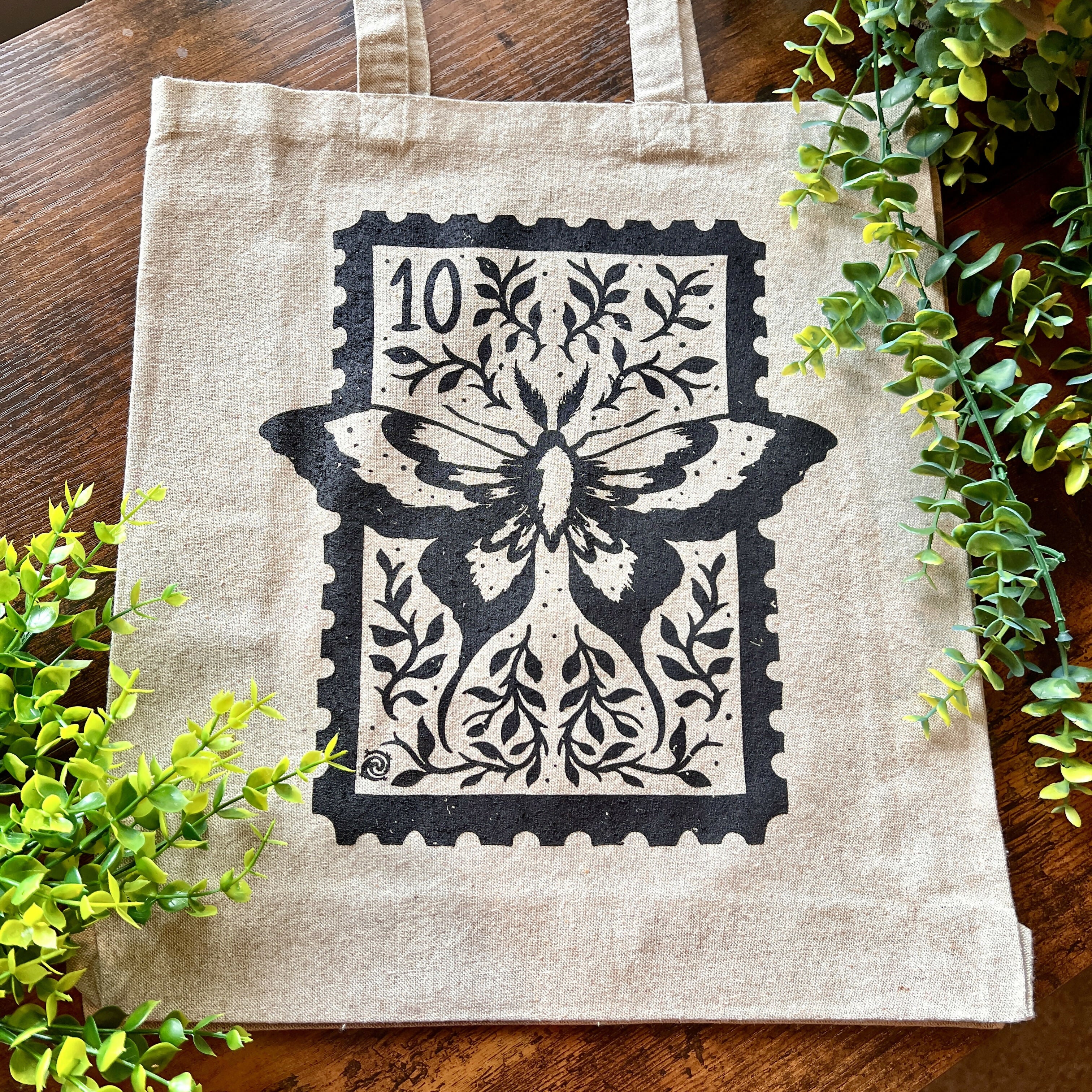 Magical Moth Stamp Tote Bag