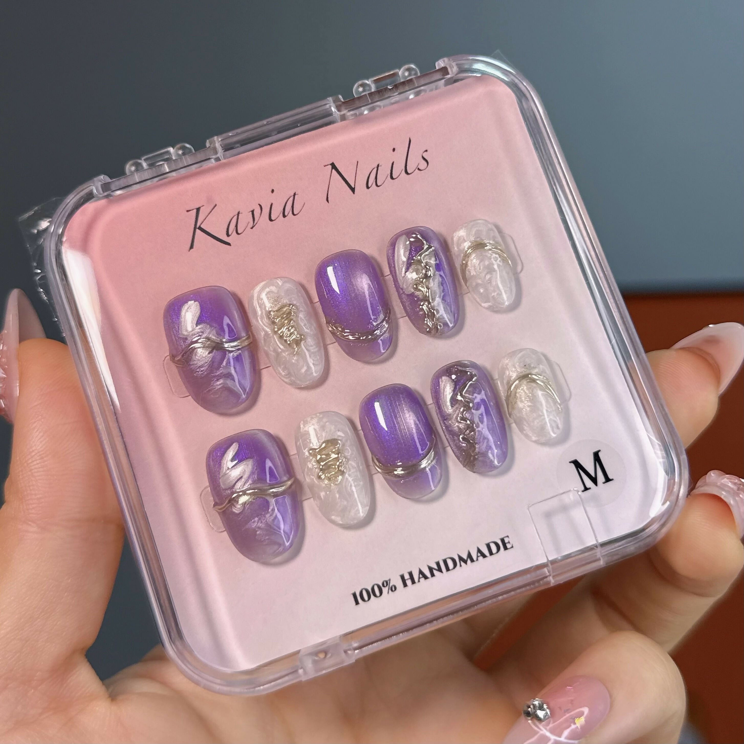 Purple Silk - Handmade press-on nails