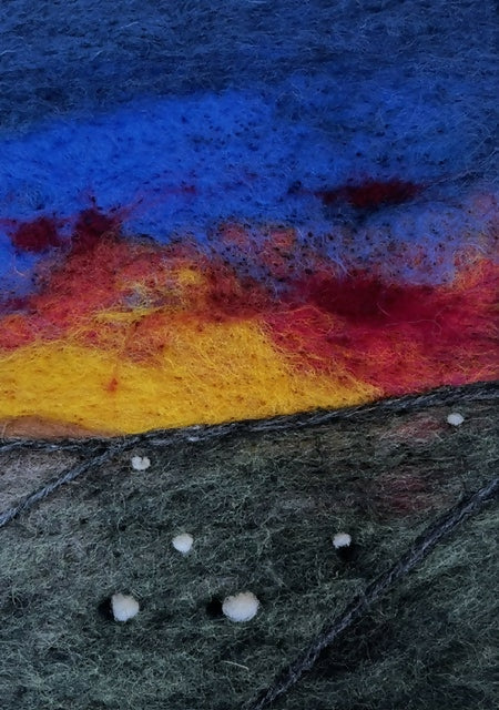 Yorkshire Dales Felted Landscape Triptych framed