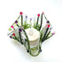 Handmade Handkerchief Tea Light Holder With Pink & Purple Flowers
