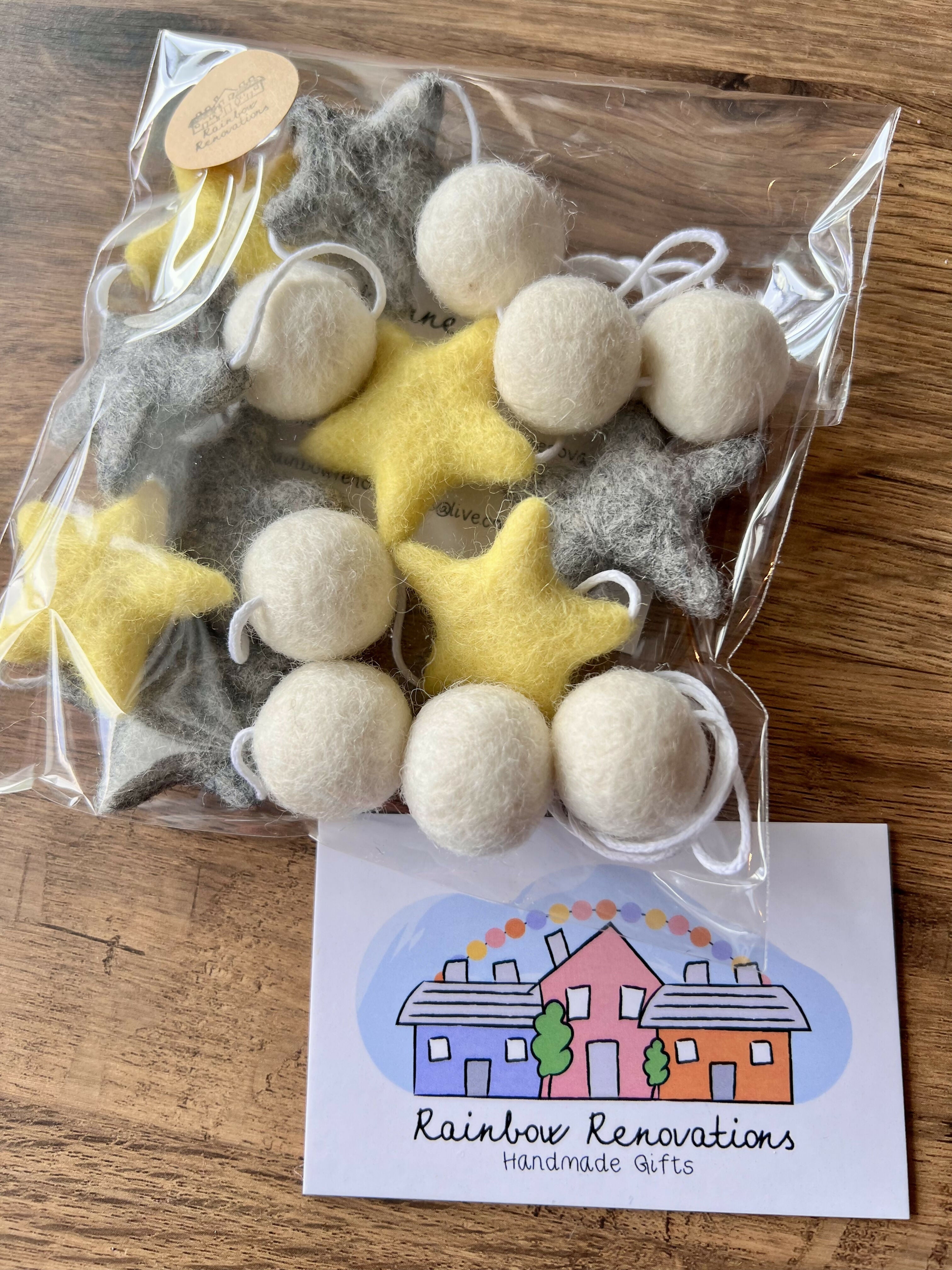 Felted Star Garland