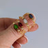 SIZE MEDIUM Glass Bead Gold Plated Wire Rings in an Array of Colours
