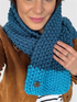 REGULAR LENGTH , WIDE, CHUNKY & STRETCHY SCARF - AZURE & PEACOCK BLUE