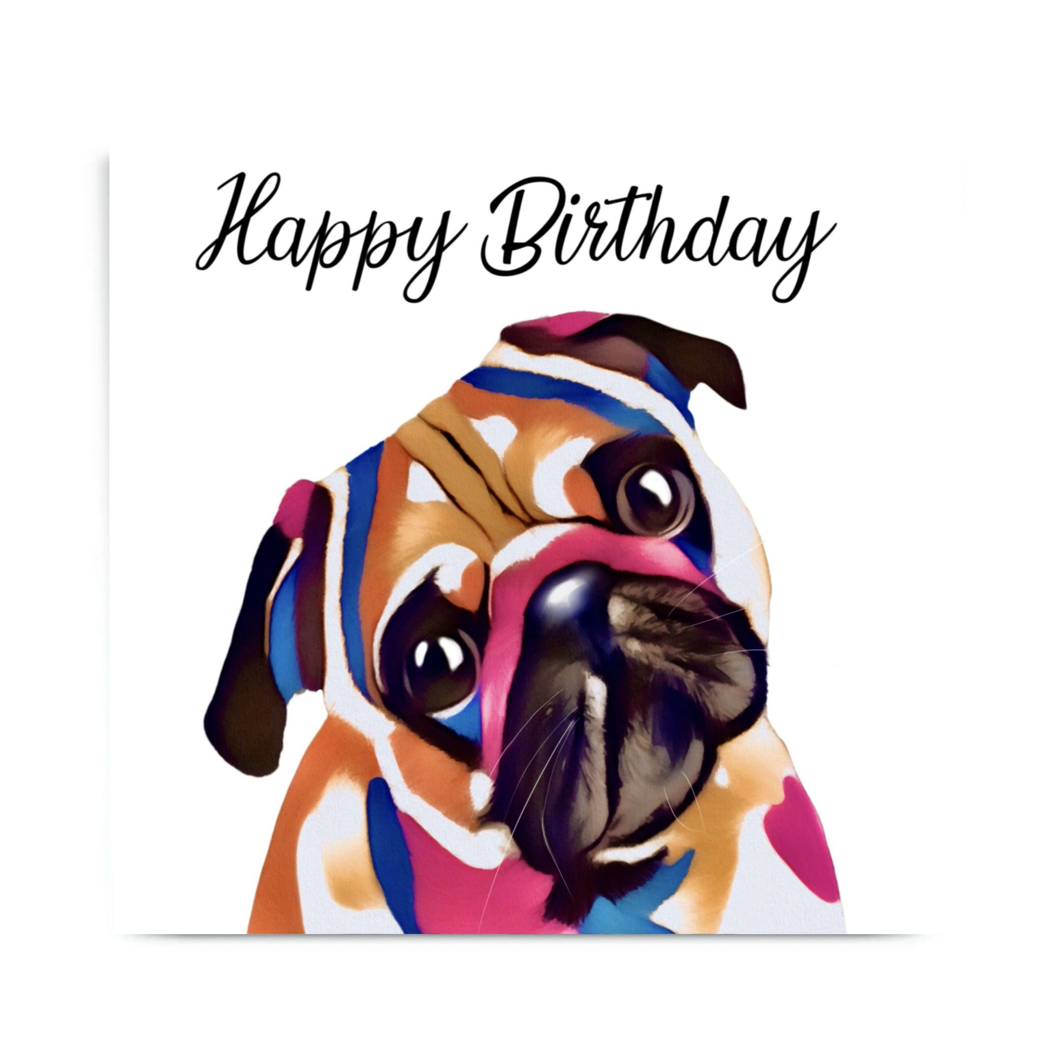 PUG DOG GREETINGS CARD