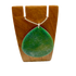 Green Enamel Oval Pendant On Sterling Silver Chain