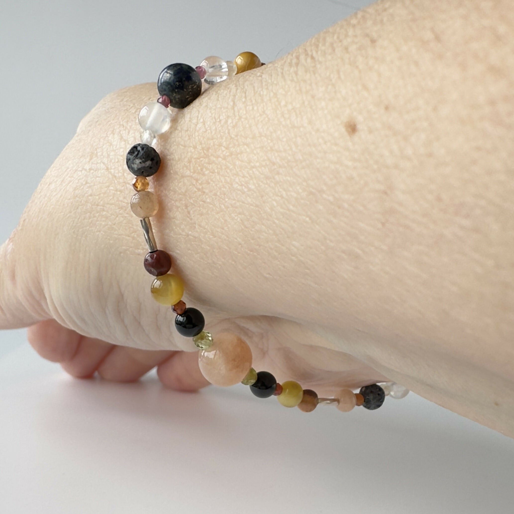 PRESENCE BRACELET | STERLING SILVER BEAD & STONE BRACELET FOR ASSURED MOMENTS